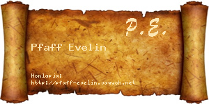 Pfaff Evelin névjegykártya
